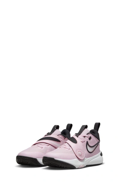 Shop Nike Kids' Team Hustle D 11 Basketball Sneaker In Pink Foam/ White/ Black/ White