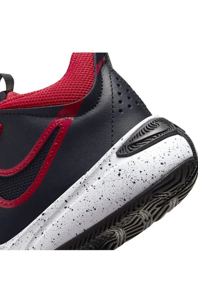 Shop Nike Kids' Team Hustle D 11 Basketball Sneaker In Black/ White/ University Red