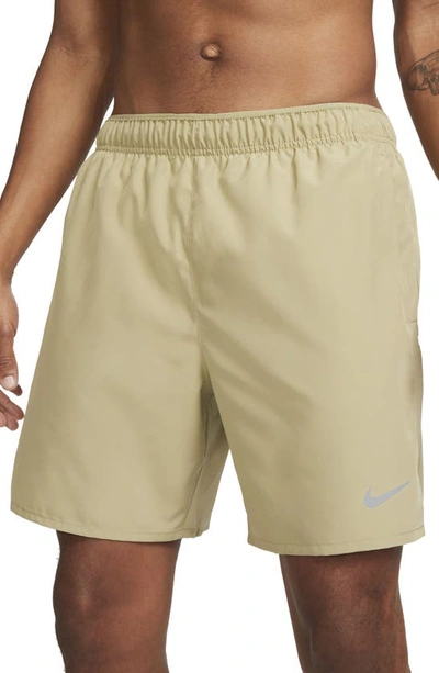 Shop Nike Dri-fit Challenger Athletic Shorts In Neutral Olive/ Black