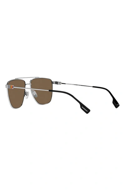 Shop Burberry Blaine 61mm Pilot Sunglasses In Silver