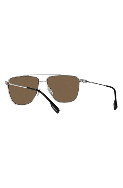 Shop Burberry Blaine 61mm Pilot Sunglasses In Silver