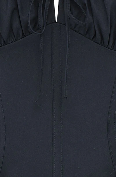 House Of Cb Lace-up Crop Corset Camisole In Black
