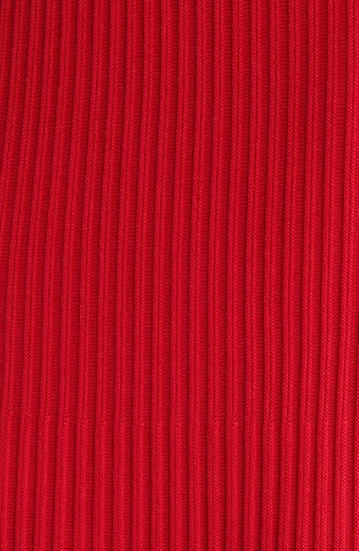 Ming Wang Ribbed Ombré Midi Skirt In P Red/lm/bwh