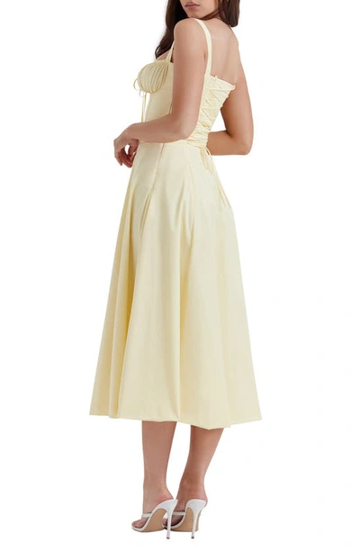 House Of Cb Carmen Floral Bustier Sundress In Butter Cup