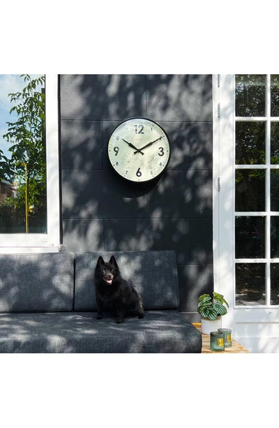 Shop Cloudnola Factory Outdoor Wall Clock & Weather Station In Black