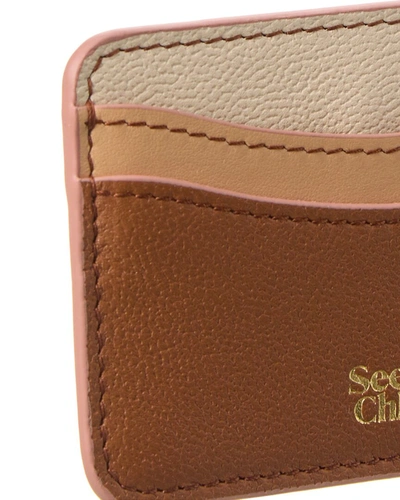 Shop See By Chloé Leather Card Case In Brown