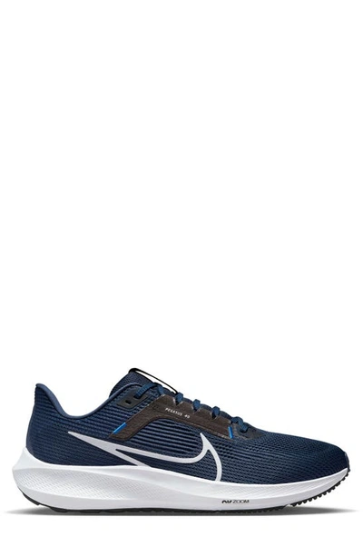 Shop Nike Air Zoom Pegasus 40 Running Shoe In Midnight Navy/ Pure Platinum
