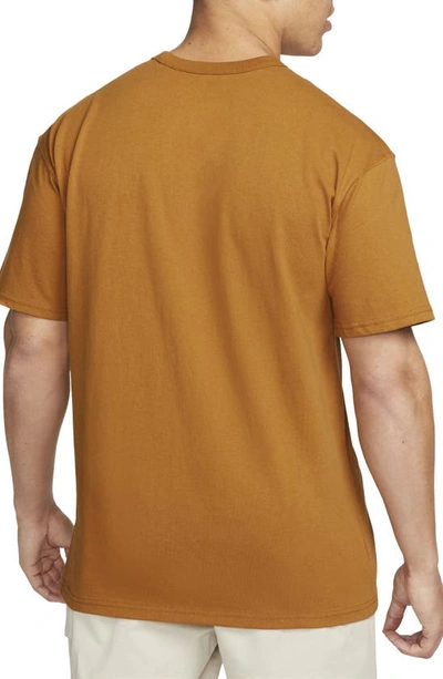Shop Nike Premium Essential Cotton T-shirt In Desert Ochre