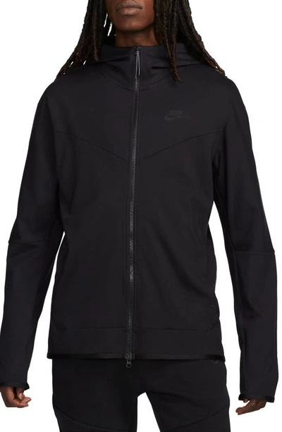 Shop Nike Tech Essentials Hooded Jacket In Black/ Black