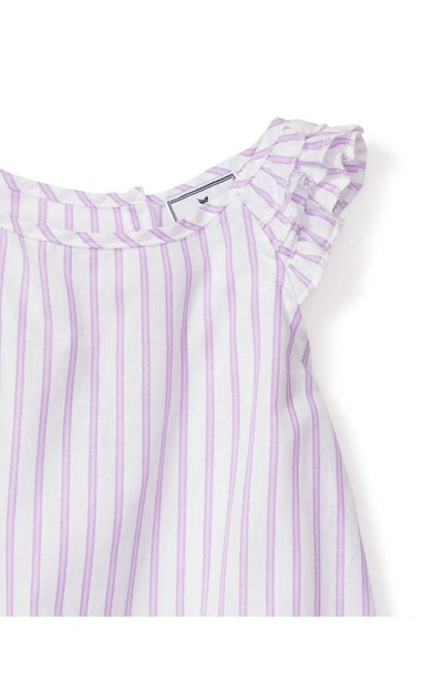 Shop Petite Plume Amelie Stripe Two-piece Short Pajamas In Purple