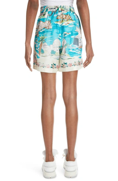 Amiri Printed Ilk Twill Mini Shorts In Multi