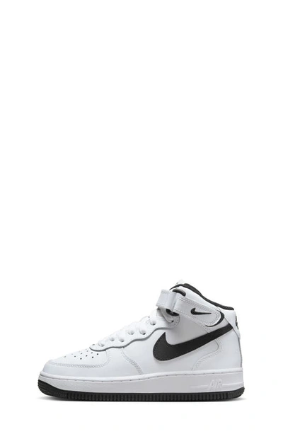 Shop Nike Air Force 1 Mid Sneaker In White/ White/ Black