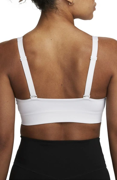 Shop Nike Dri-fit Indy Padded Strappy Cutout Medium Support Sports Bra In White/ Photon Dust