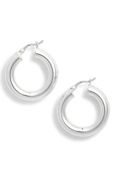 Shop Argento Vivo Mini Tube Hoop Earrings In Silver