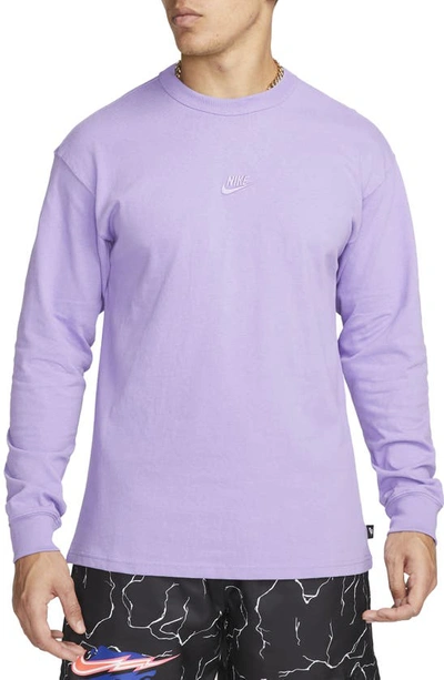 Shop Nike Sportswear Premium Essentials Long Sleeve T-shirt In Space Purple