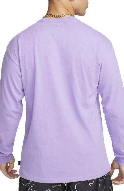Shop Nike Sportswear Premium Essentials Long Sleeve T-shirt In Space Purple