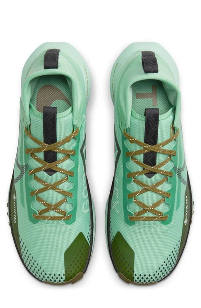 Shop Nike React Pegasus Trail 4 Gore-tex® Waterproof Running Shoe In Spring Green/ Olive Flak/ Mint