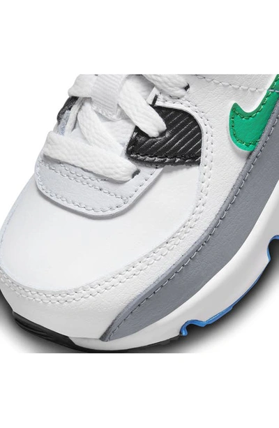 Shop Nike Kids' Air Max 90 Ltr Sneaker In White/ Platinum/ Grey/ Green
