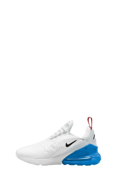 Shop Nike Kids' Air Max 270 Sneaker In White/ Black/ Platinum/ Blue