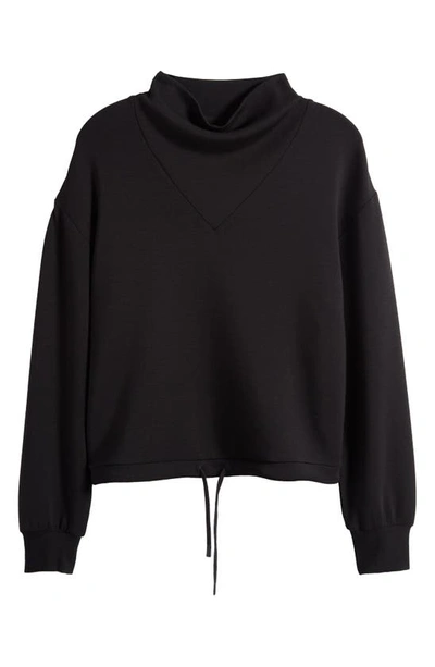 Shop Varley Betsy Funnel Neck Sweatshirt In Black