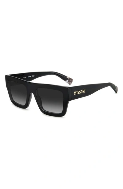 Shop Missoni 53mm Rectangular Sunglasses In Black/ Grey Shaded