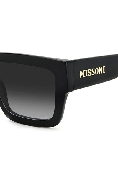 Shop Missoni 53mm Rectangular Sunglasses In Black/ Grey Shaded