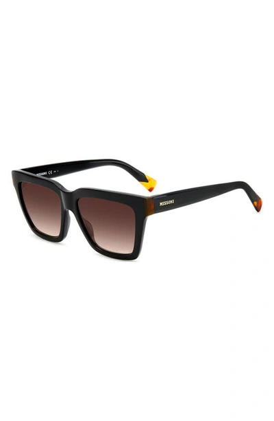 Shop Missoni 55mm Rectangular Sunglasses In Black/ Brown Gradient