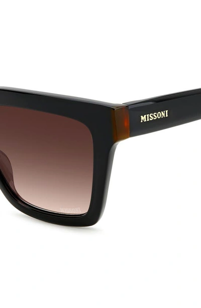Shop Missoni 55mm Rectangular Sunglasses In Black/ Brown Gradient