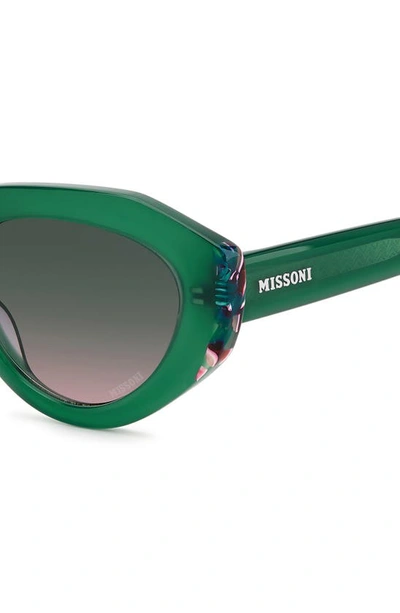 Shop Missoni 53mm Round Sunglasses In Green Pink/ Green Pink