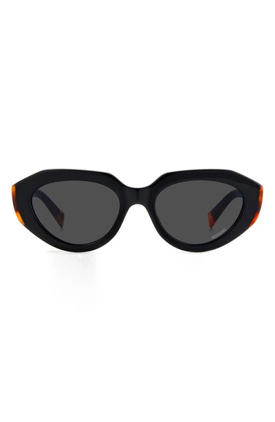 Shop Missoni 53mm Round Sunglasses In Black/ Grey