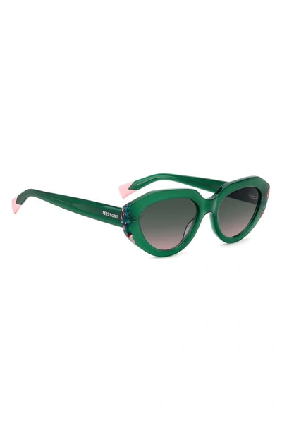 Shop Missoni 53mm Round Sunglasses In Green Pink/ Green Pink