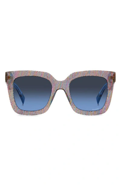Shop Missoni 52mm Square Sunglasses In Pink Pattern Multi/ Blue