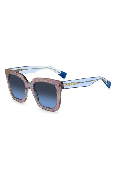 Shop Missoni 52mm Square Sunglasses In Pink Pattern Multi/ Blue