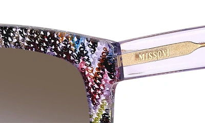 Shop Missoni 52mm Square Sunglasses In Pattern Multi/ Brown Violet