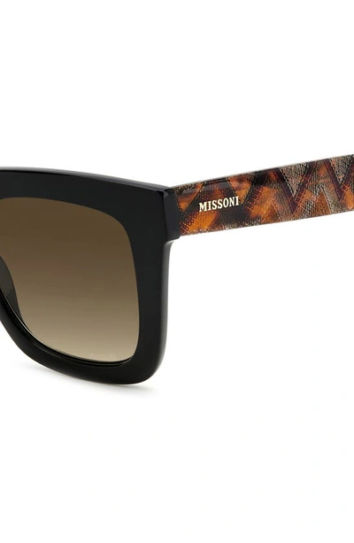 Shop Missoni 52mm Square Sunglasses In Black/ Brown Gradient