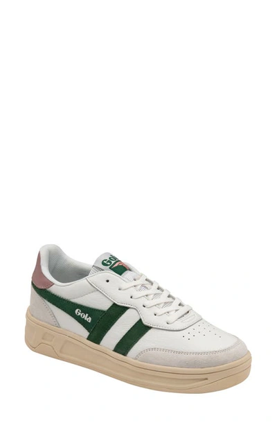 Shop Gola Topspin Sneaker In White/ Evergreen/ Pastel Pink