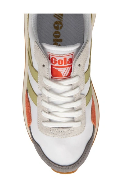 Shop Gola Indiana Sneaker In White/ Ash/ Lemon