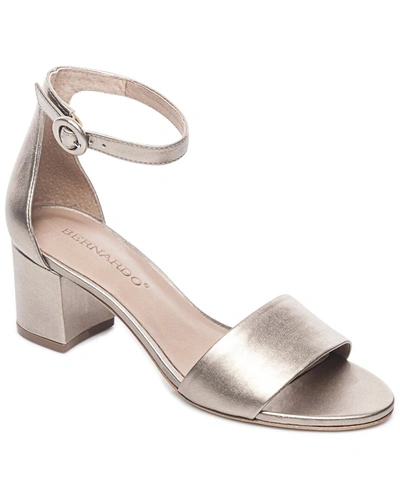Shop Bernardo Belinda Leather Sandal In Grey