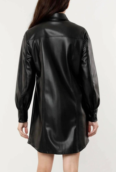 Shop Dolce Cabo Vegan Leather Shirt Dress In Black