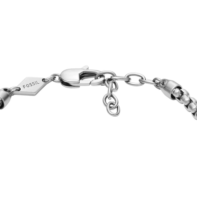 Shop Fossil Men's Sawyer Two-tone Stainless Steel Chain Bracelet In Silver