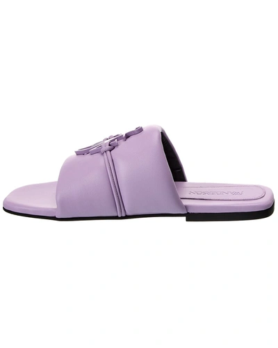 Shop Jw Anderson Anchor Leather Sandal In Purple