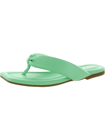Bar Iii Cloverr Womens Faux Leather Padded Insole Thong Sandals In Multi