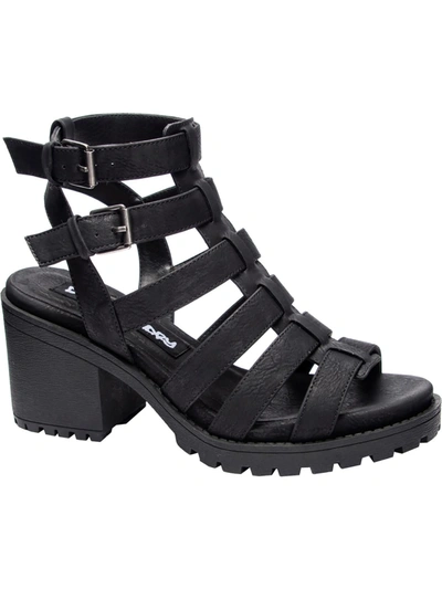Shop Dirty Laundry Fun Stuff Womens Faux Leather Gladiator Heel Sandals In Black