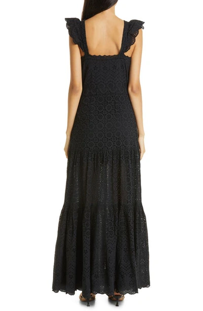 Veronica Beard Women's Aislin Eyelet Tiered Maxi Dress In Black