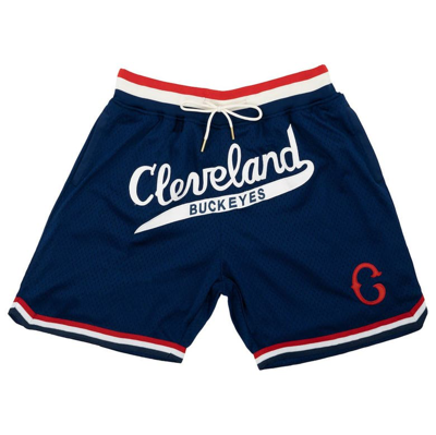 Shop Rings & Crwns Navy Cleveland Buckeyes Replica Mesh Shorts