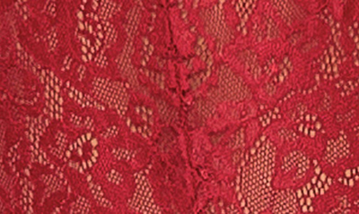 Shop Dreamgirl Strappy Open Gusset Galloon Lace Teddy In Garnet