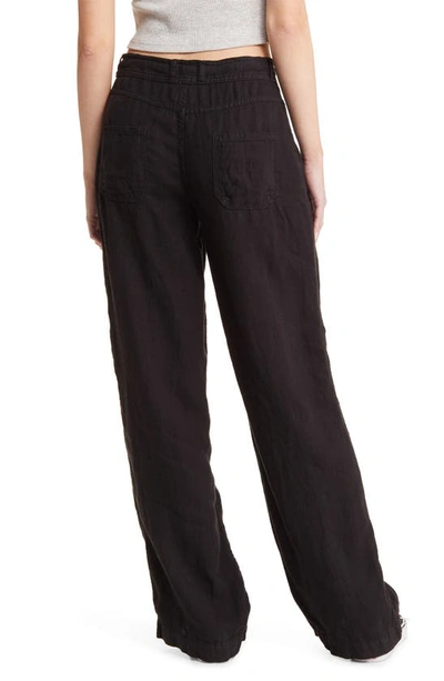 Bdg Urban Outfitters Drawstring Waist Linen Pants In Black