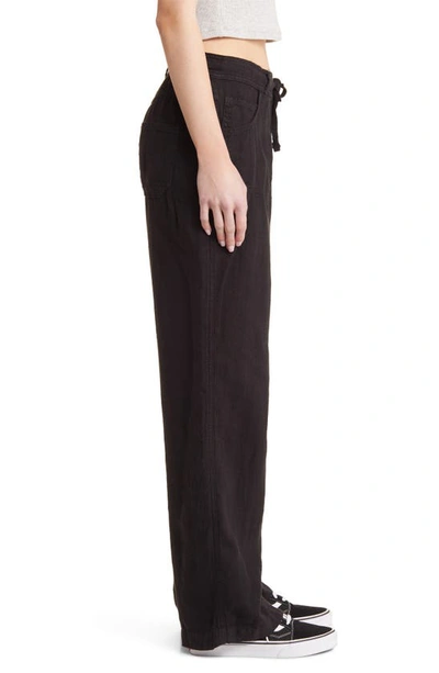 Bdg Urban Outfitters Drawstring Waist Linen Pants In Black