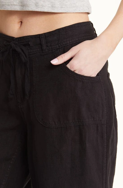 Bdg Urban Outfitters Drawstring Waist Linen Pants In Black