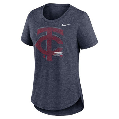 Shop Nike Heather Navy Minnesota Twins Touch Tri-blend T-shirt